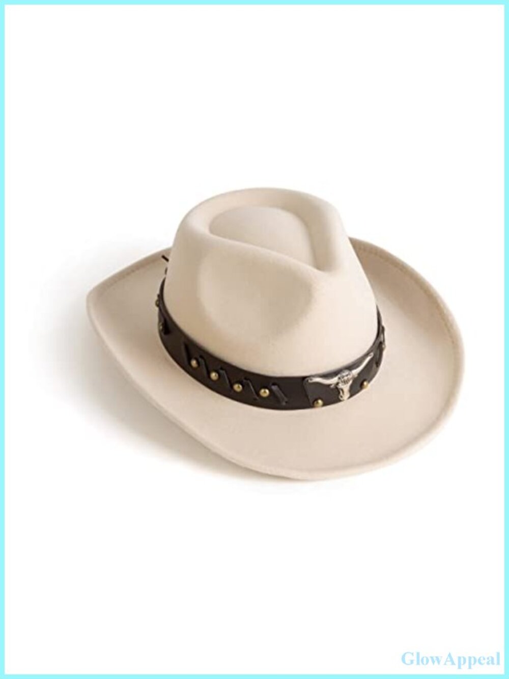 Women's Western Cowboy Hat with Belt Buckle, Adjustable Cotton Blend